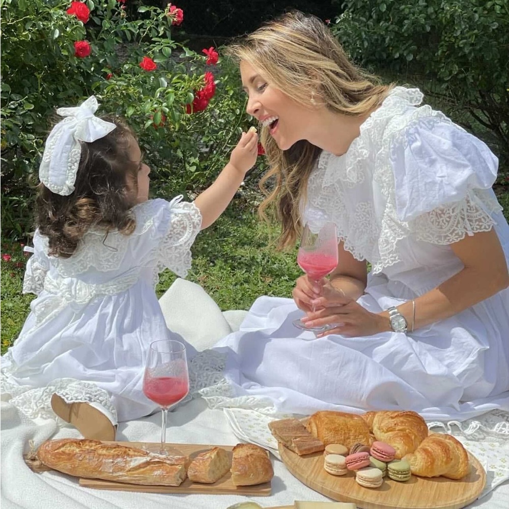 Petite Maison Kids Katherine Embroidered Linen Mom Dress